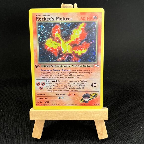 Rocket's Moltres Gym Heroes 1st Edition "Reprinted" - Picture 2 of 3